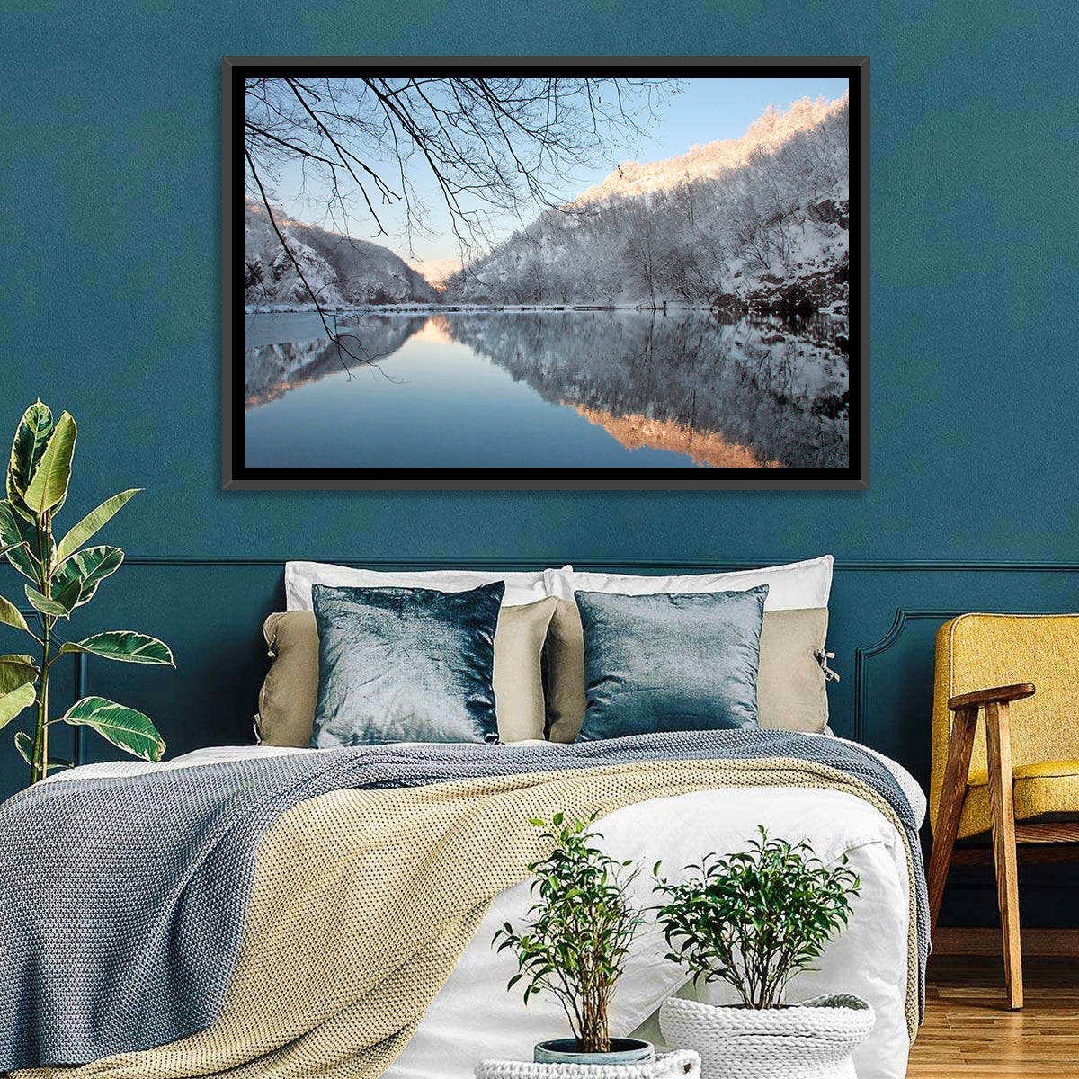 Kozjak Lake Wall Art in a room, landscape