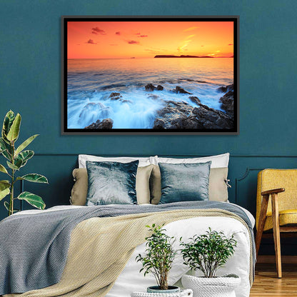 Dubrovnik Sunset Over Rocky Shore Wall Art