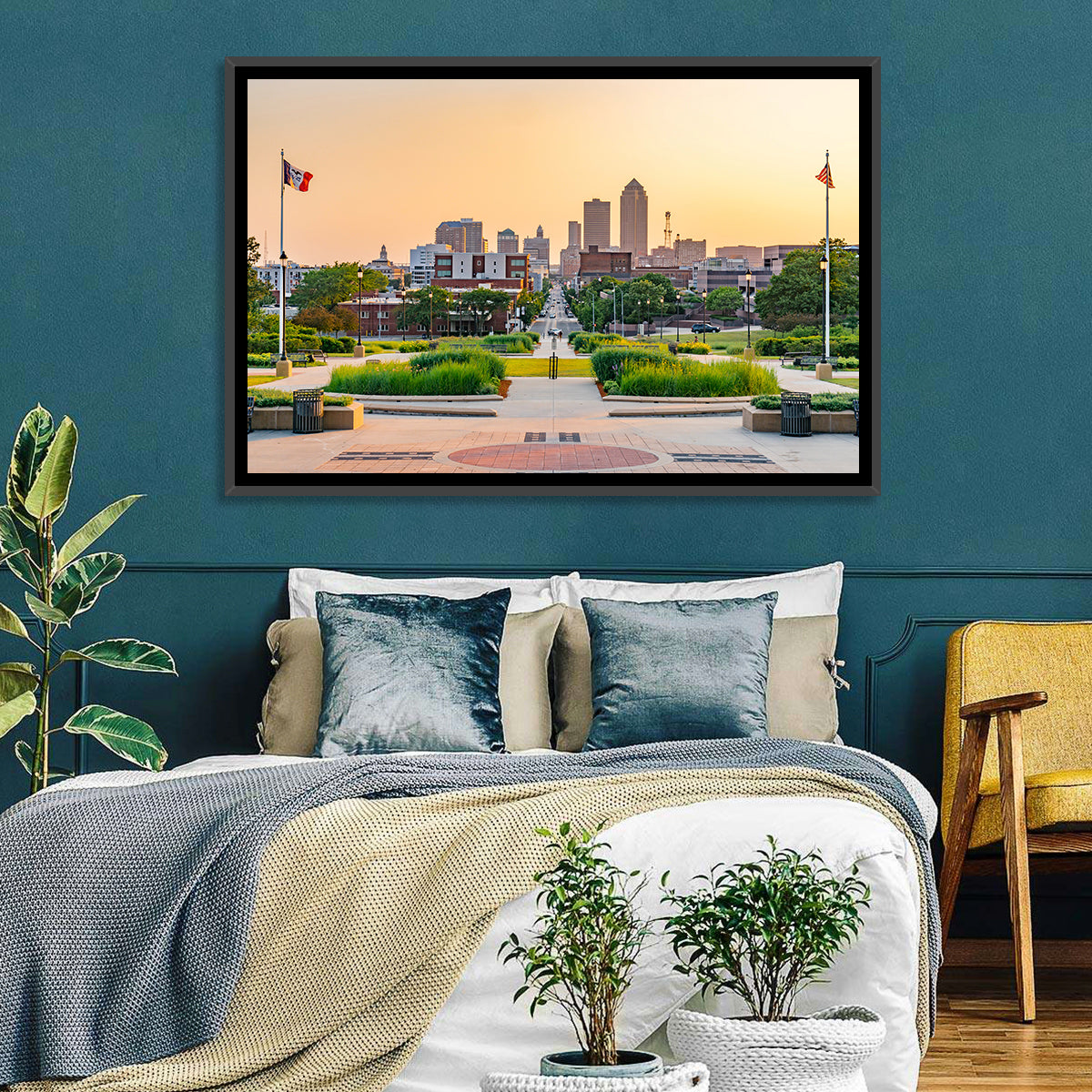 Des Moines Golden Hour Skyline Wall Art