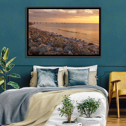 Lake Okeechobee Rocky Shore Sunset Wall Art