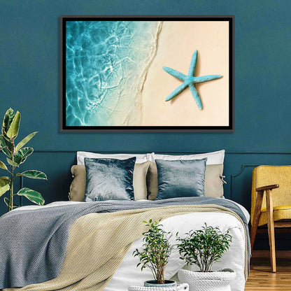 Blue Starfish on Sandy Beach Wall Art