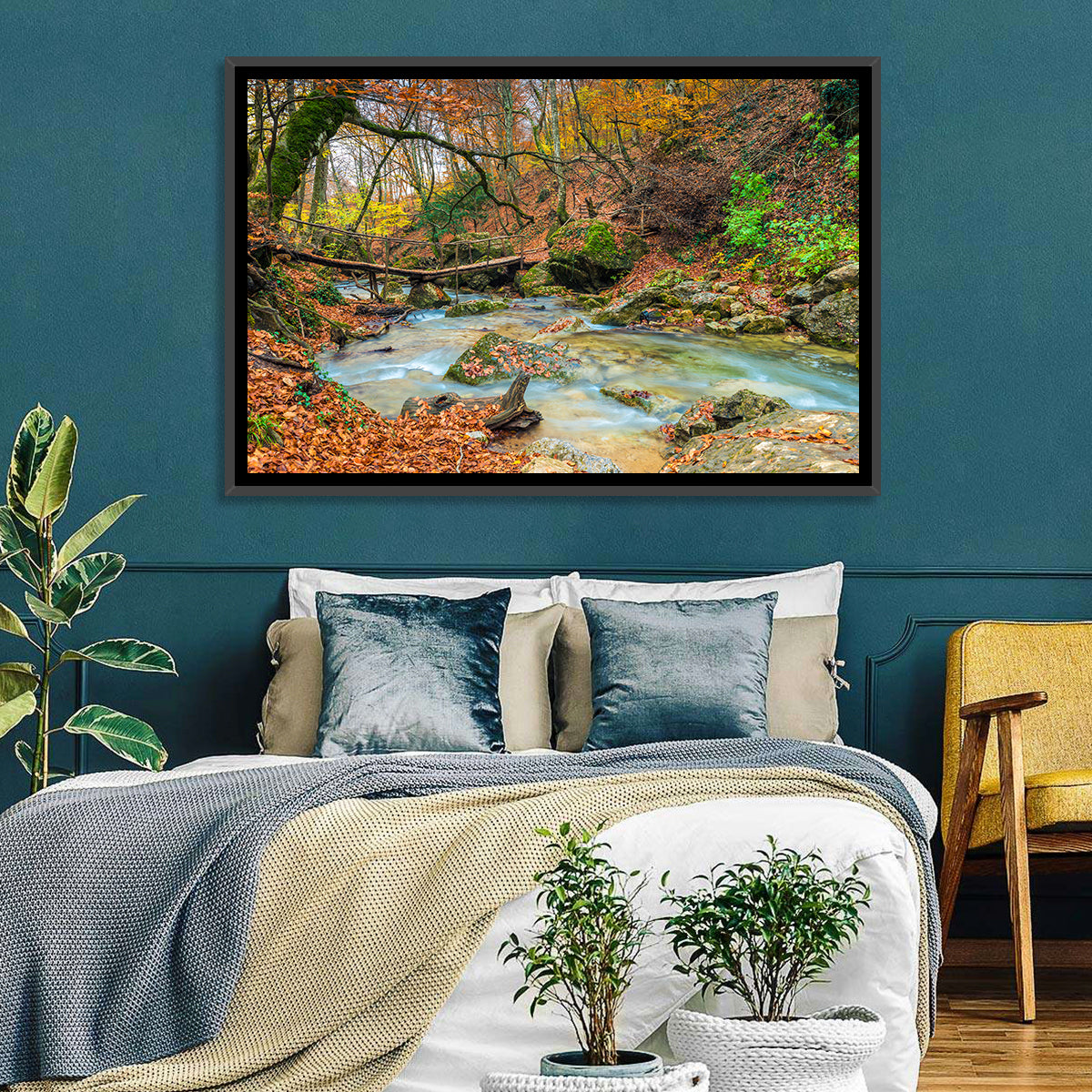 Autumn Forest Stream Wall Art