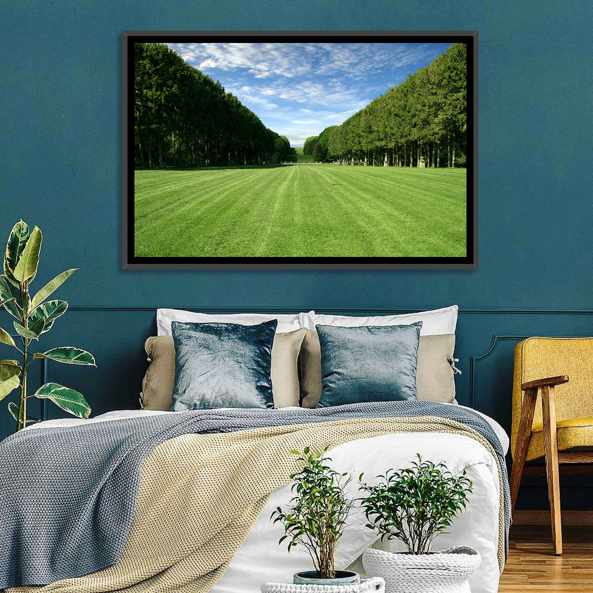 Tree-lined Manicured Lawn Wall Art in a room, landscape