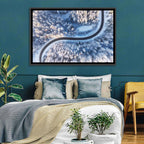 Winding Snow-covered Forest Road Wall Art