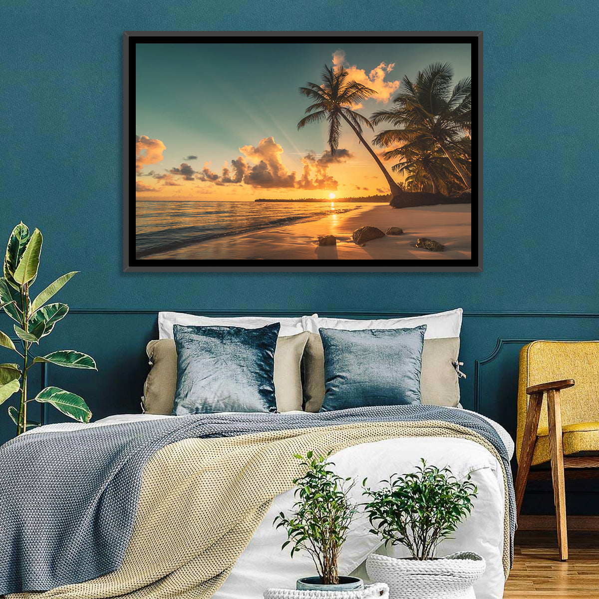 Golden Hour Palm Beach Sunset Wall Art