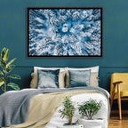 Aerial Snowy Evergreen Canopy Wall Art