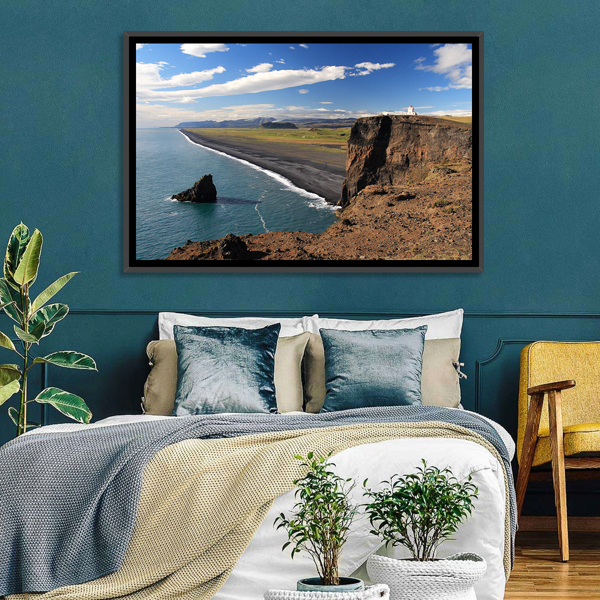 Dyrhólaey Black Sand Beach and Sea Stack Wall Art