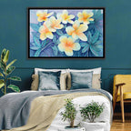Watercolor Frangipani Cluster Wall Art
