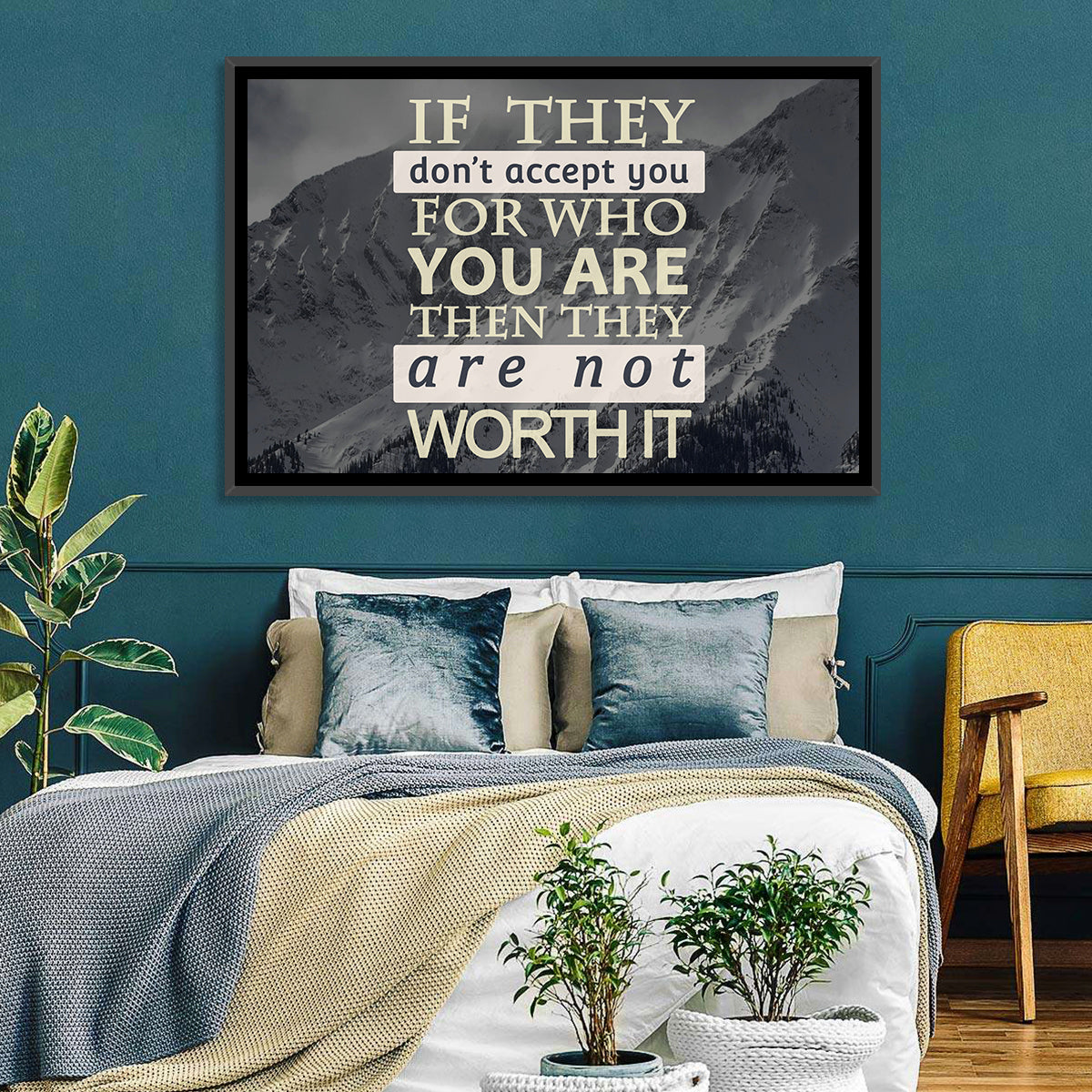 They Are Not Worth It Wall Art in a room, landscape