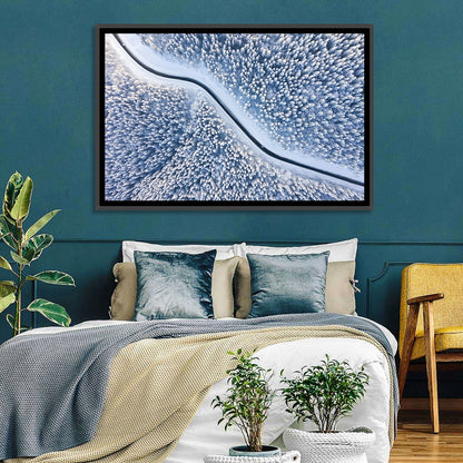Winding Snowy Forest Road Wall Art