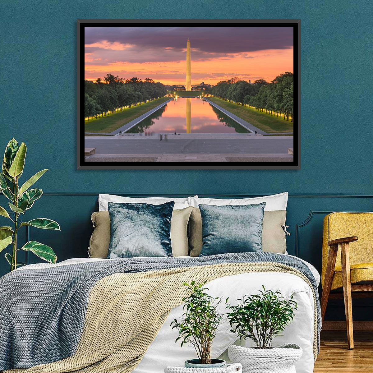Washington Monument at Dusk Wall Art in a room, landscape