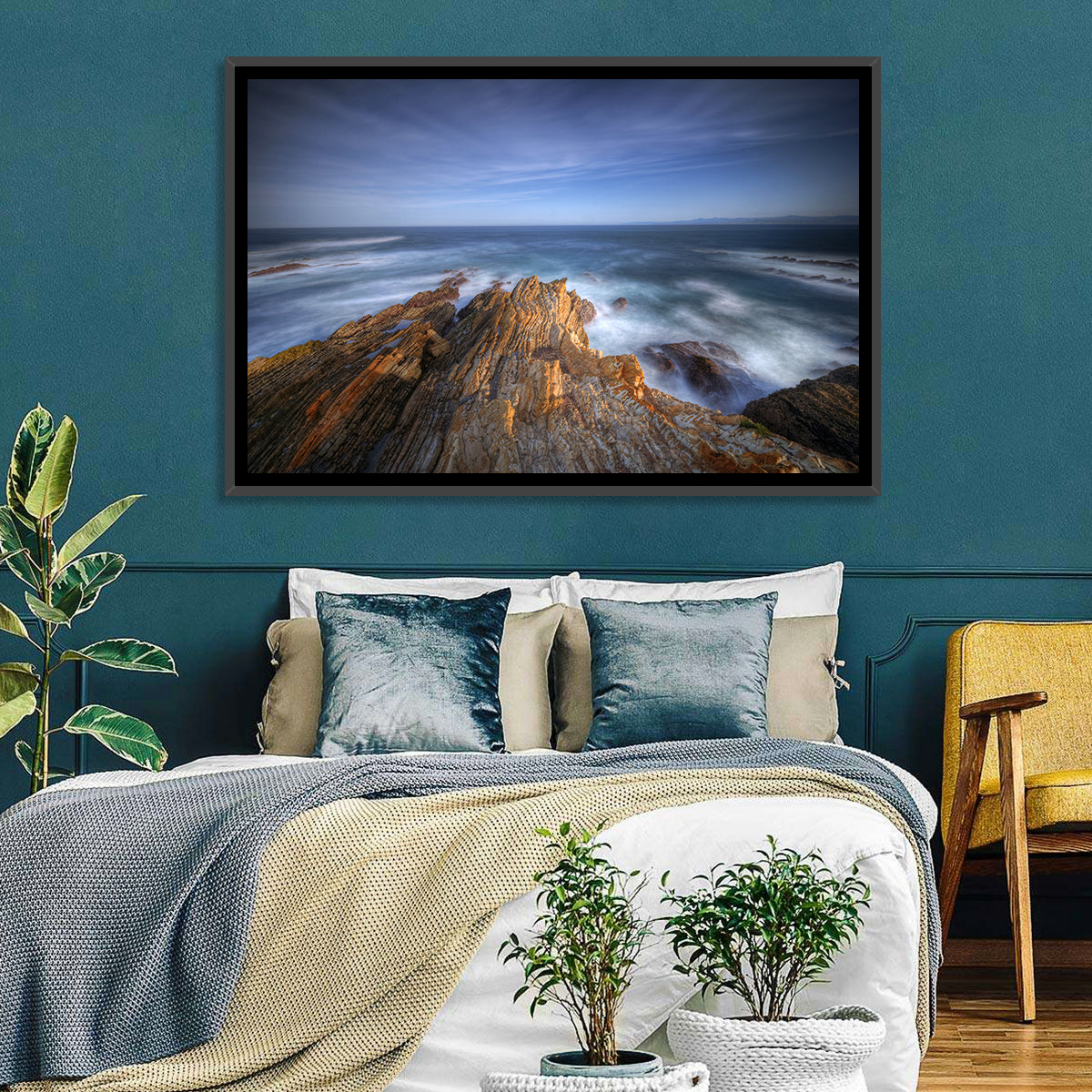 Montana De Oro Golden Coastline Wall Art in a room, landscape