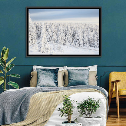 Snowy Forest Railway Tracks Wall Art