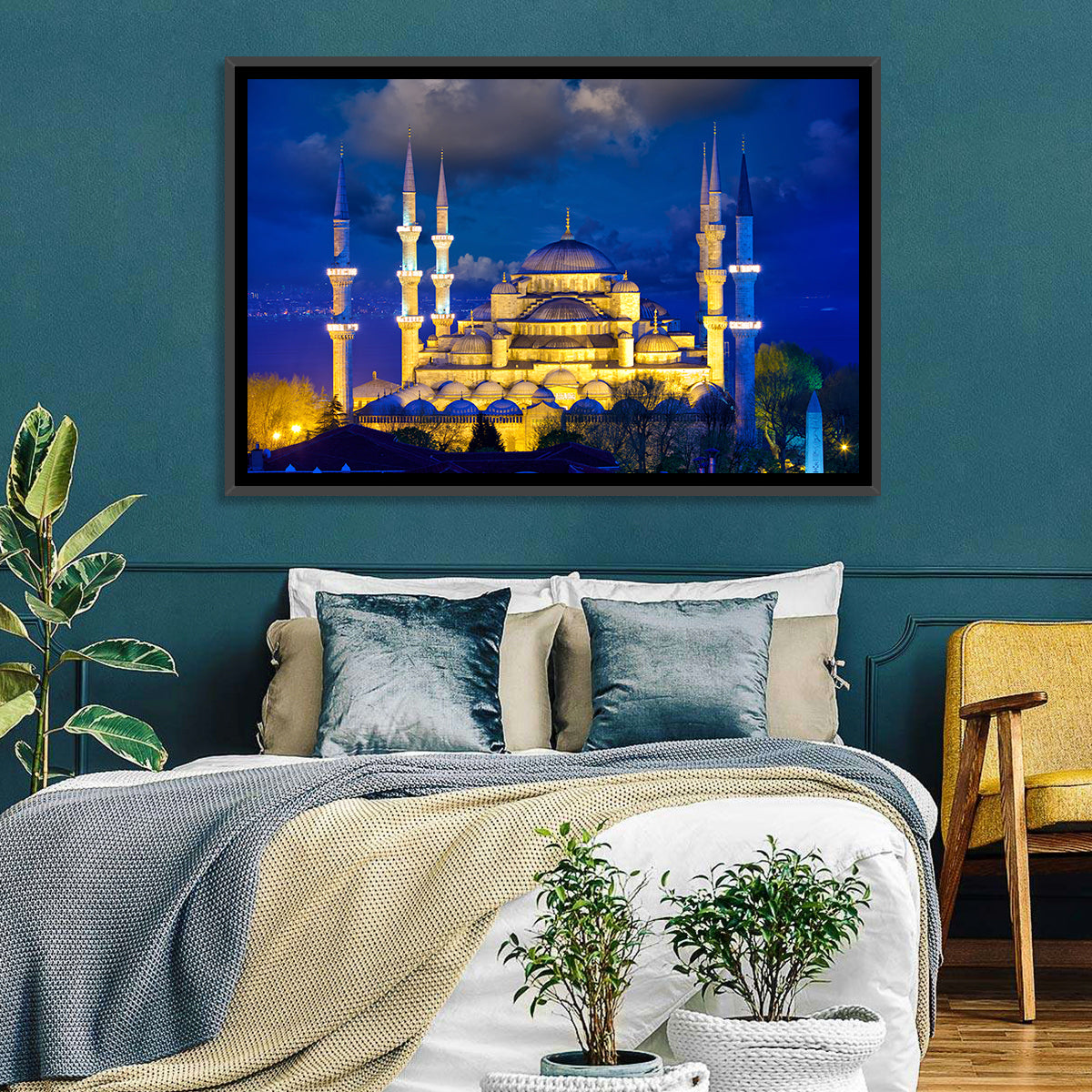 Sultanahmet Camii at Twilight Wall Art
