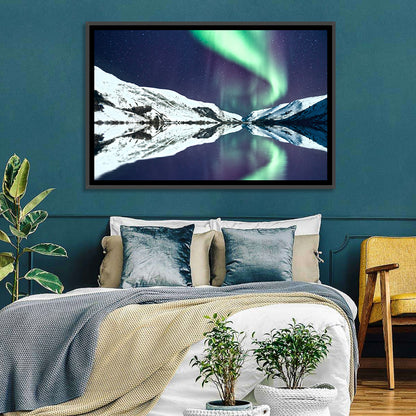 Emerald Aurora Over Mirror Lake Wall Art
