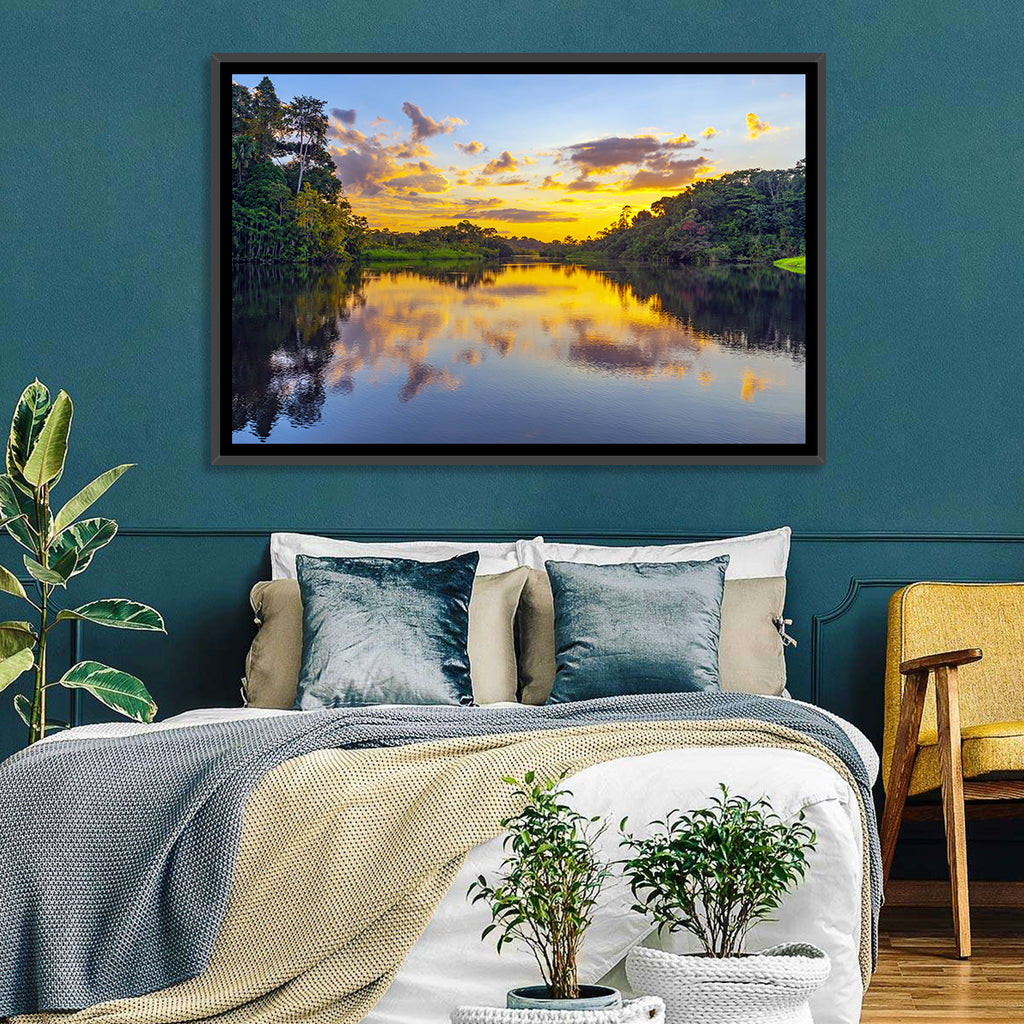 Amazon River Sunset Reflection Wall Art