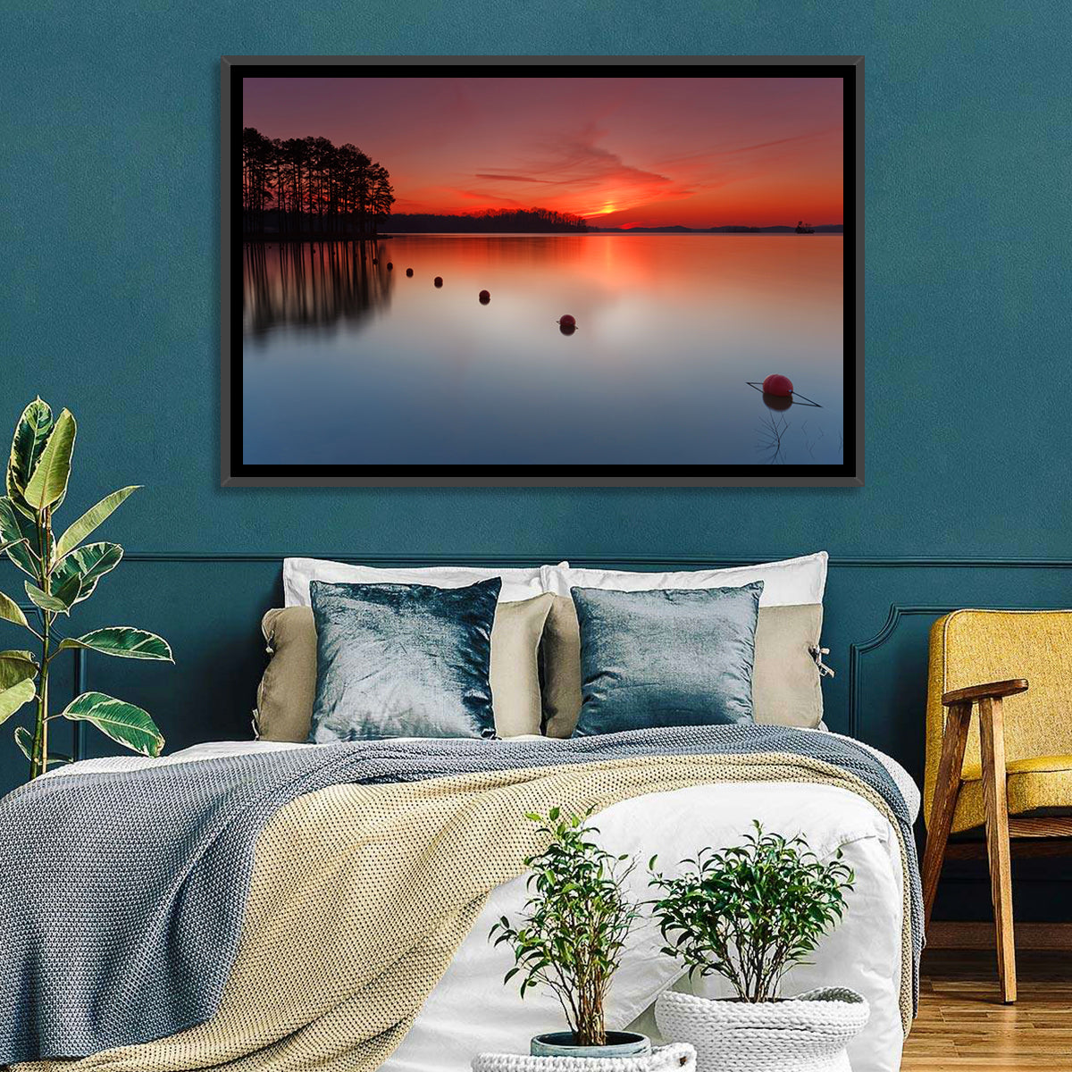 Lake Lanier Buoys at Sunset Wall Art