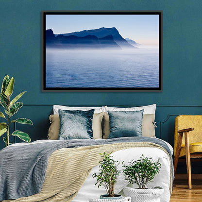 Misty Coastal Cliffs and Mountain Layers Wall Art