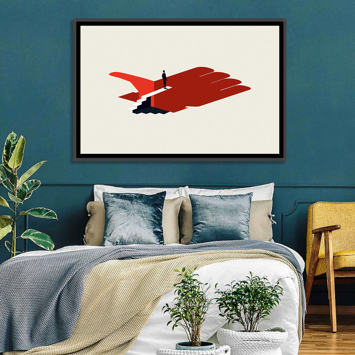 Social Media Addiction Wall Art in a room, landscape