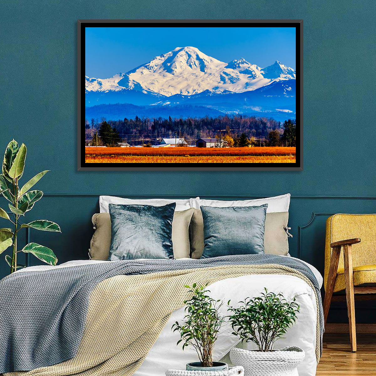 Mount Baker Fields Wall Art in a room, landscape
