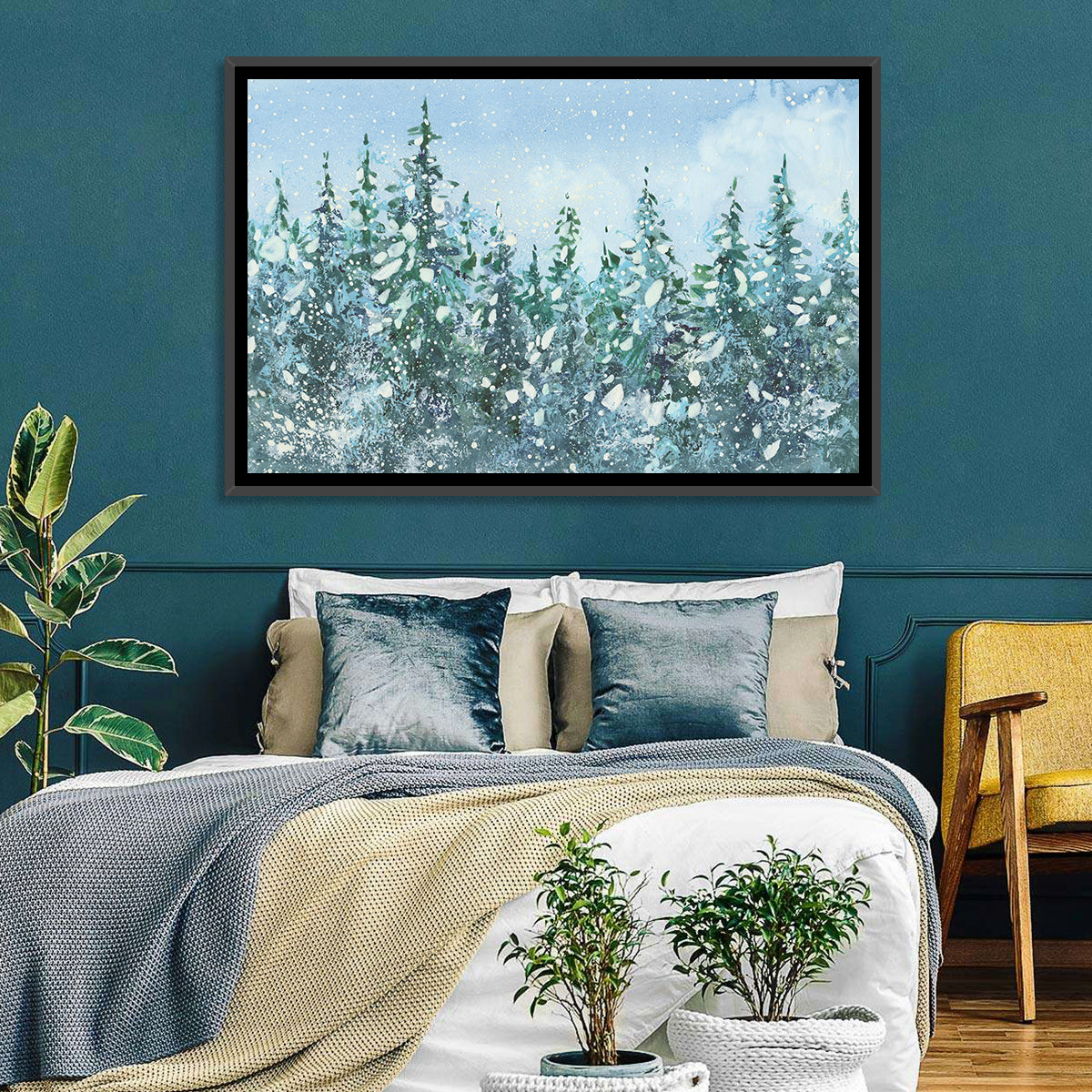 Snowy Spruce Forest Wall Art