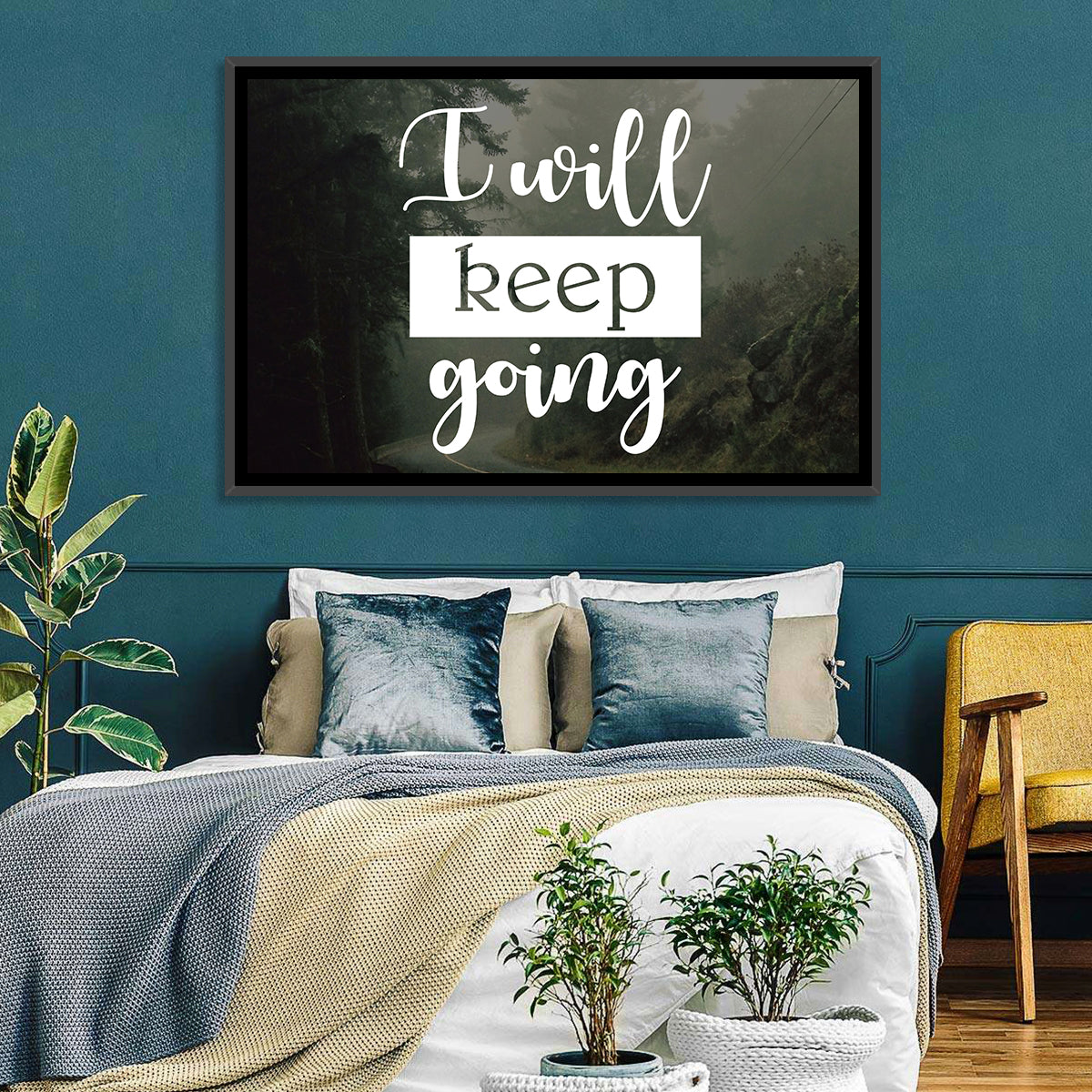I Will Keep Going Wall Art in a room, landscape