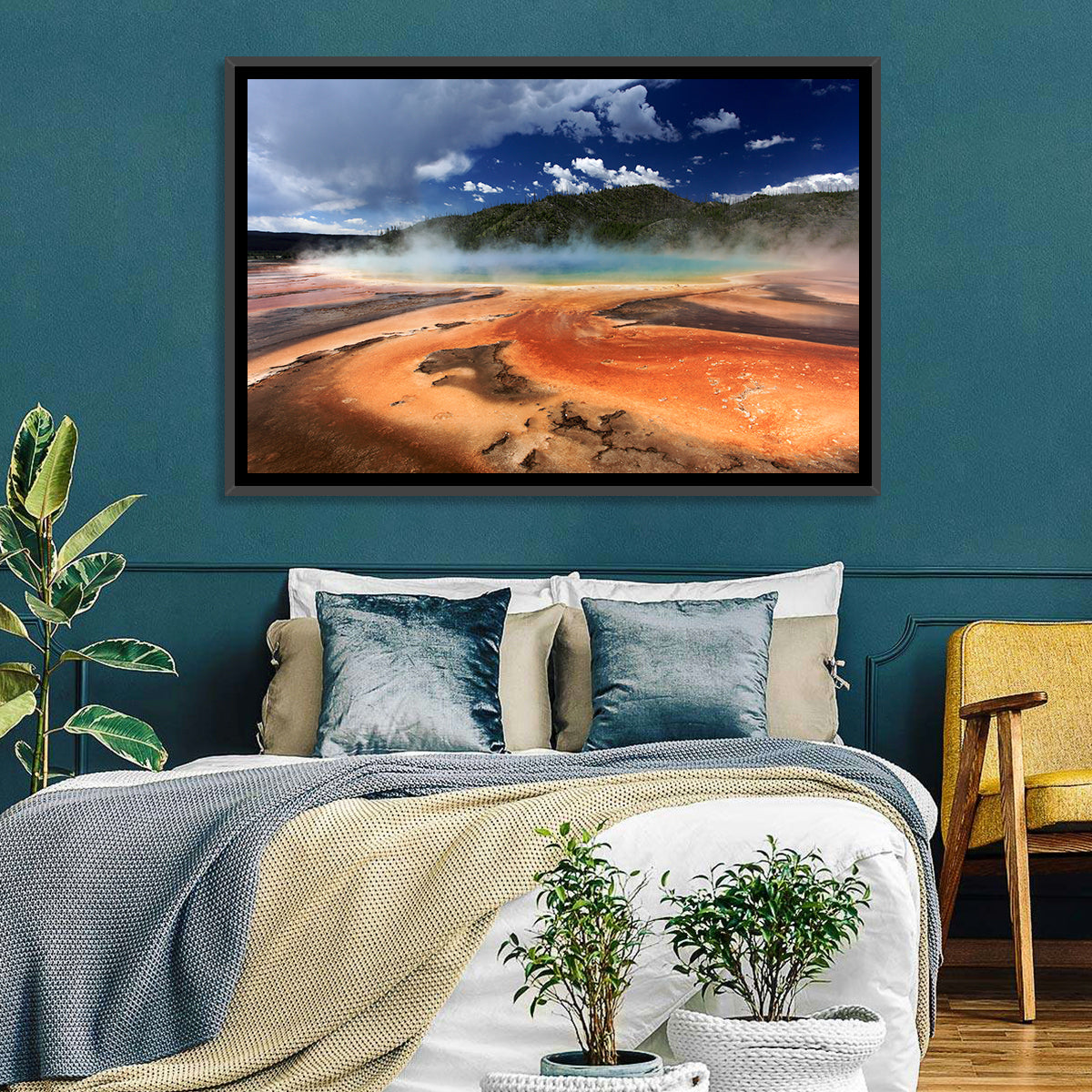 Grand Prismatic Spring, Yellowstone Wall Art in a room, landscape