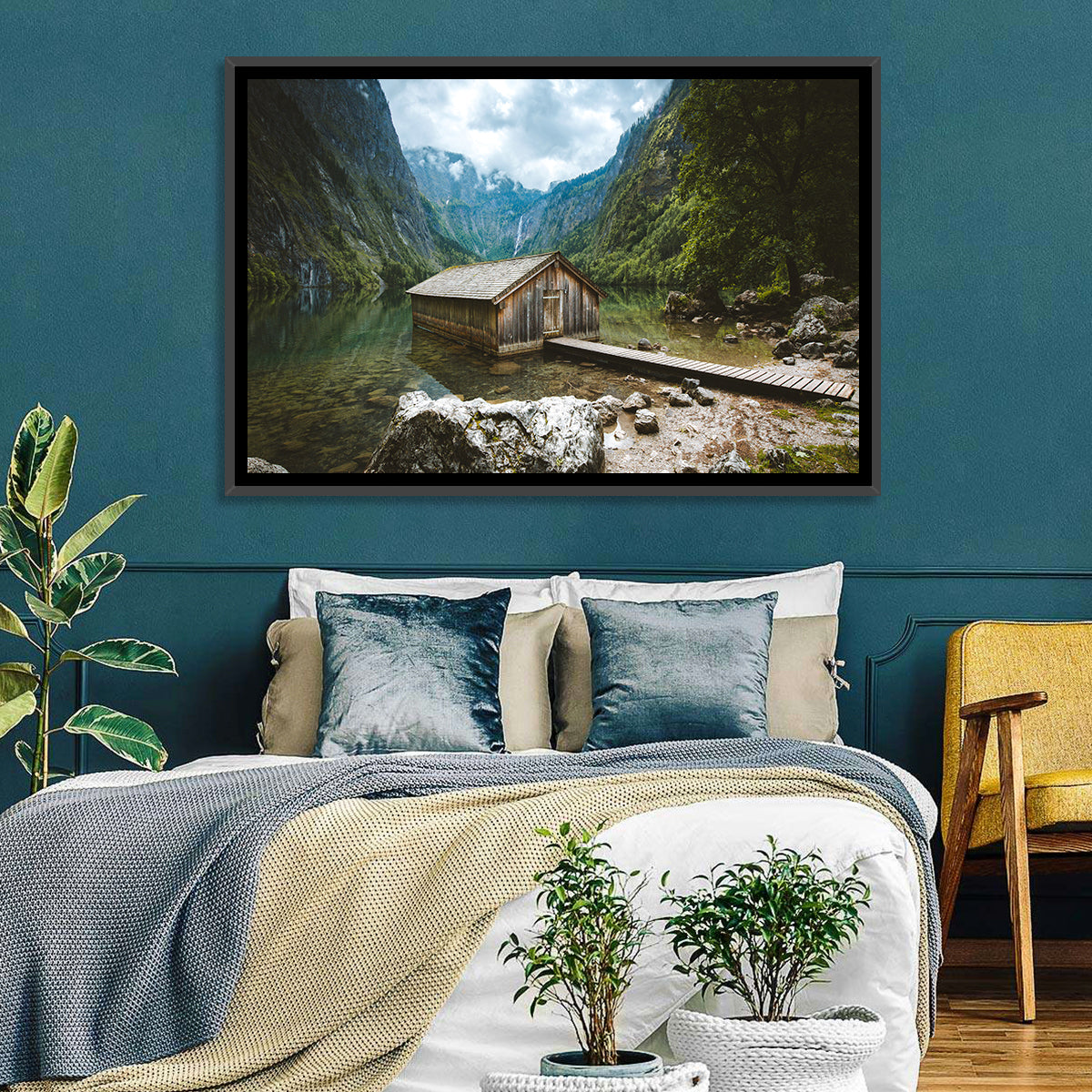 Cabin on Lake Obersee Wall Art