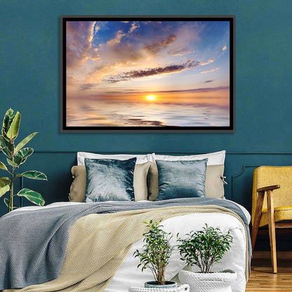 Sunlit Clouds Over Calm Sea Wall Art