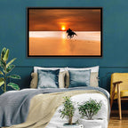 Horse and Rider at Sunset Wall Art