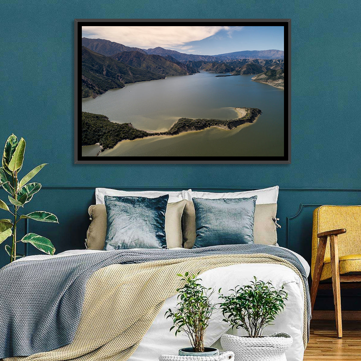 Pyramid Lake Aerial View Wall Art
