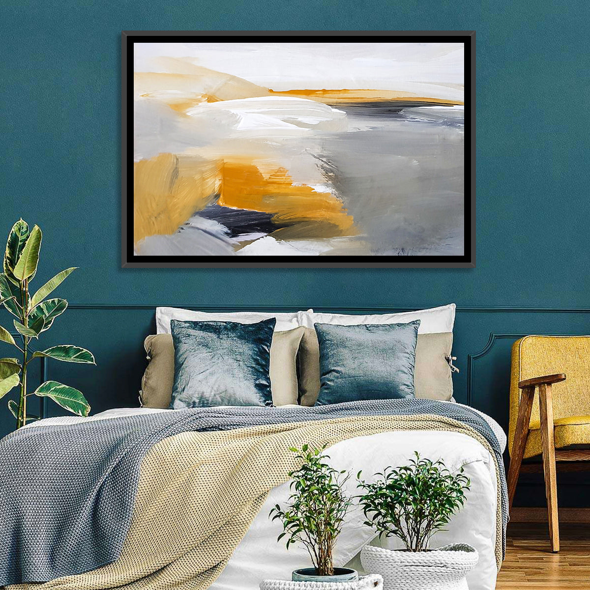White Coastal Abstract Landscape Wall Art