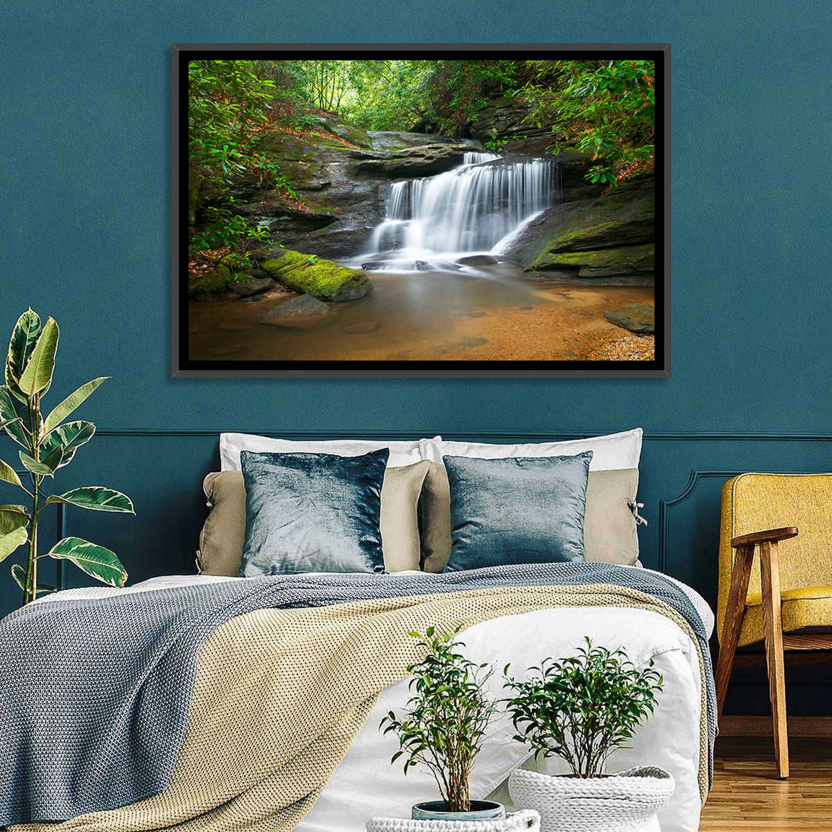 Blue Ridge Mossy Waterfall Wall Art