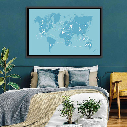 World Flight Routes Map Wall Art