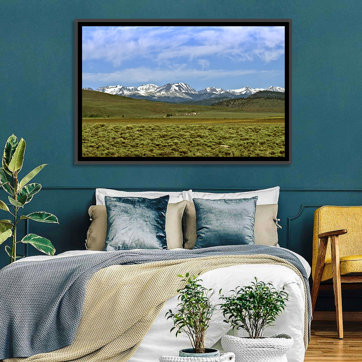 Sierra Nevada Sagebrush Plains Wall Art in a room, landscape