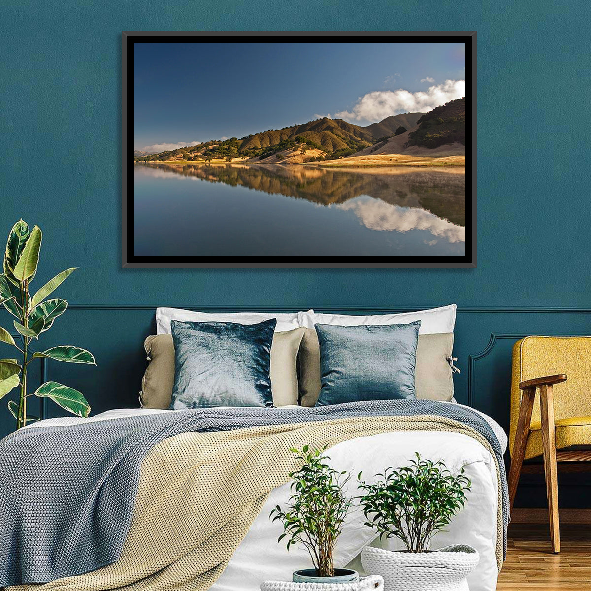Uvas Reservoir Morning Reflection Wall Art