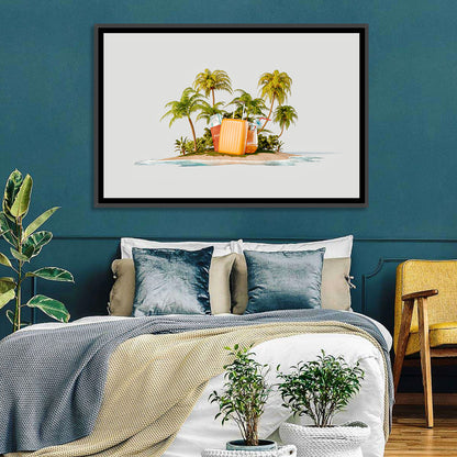 Tropical Island Vacation Illustration Wall Art