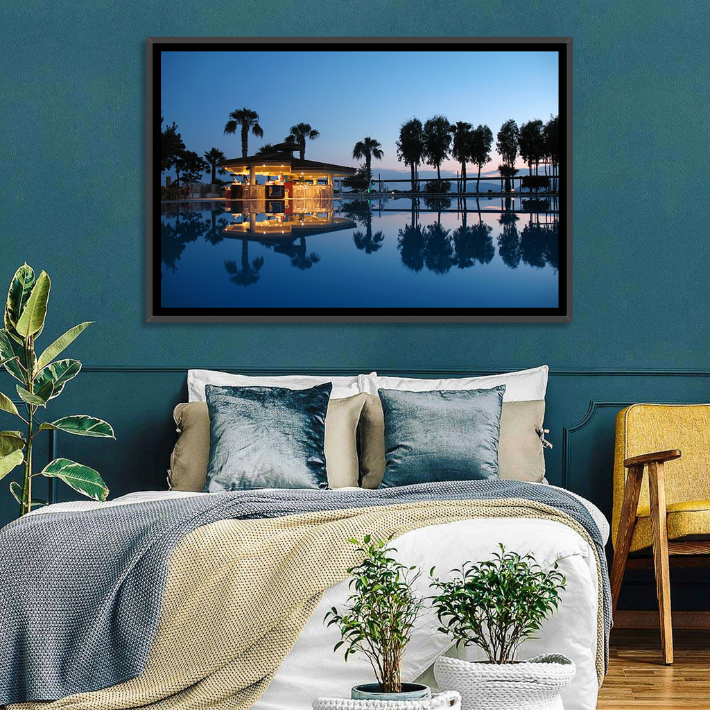 Twilight Poolside Bar Wall Art