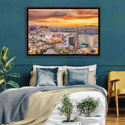 Las Vegas Strip Sunset Cityscape Wall Art