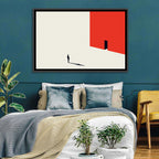Solitary Figure with Red Door Wall Art