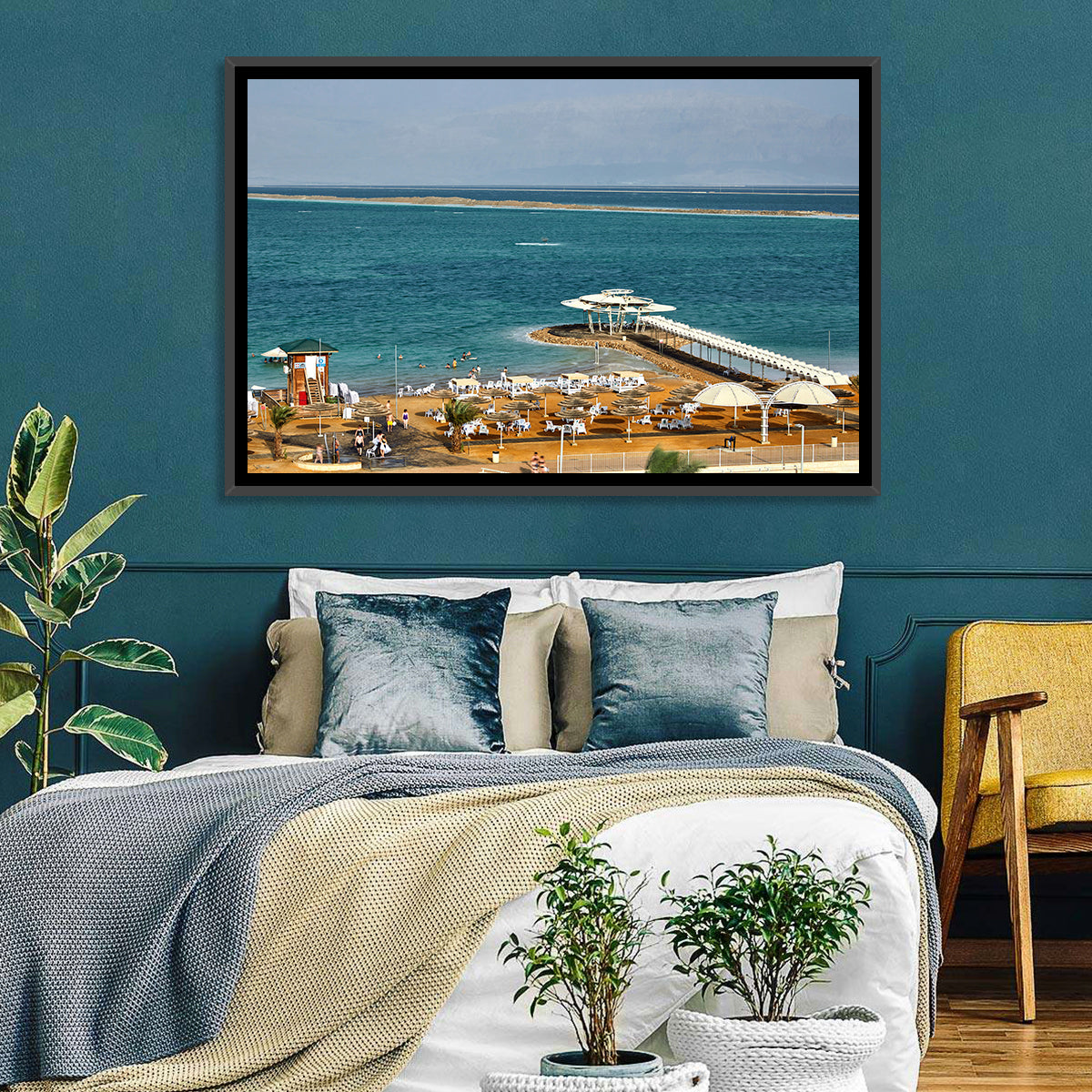 Dead Sea Boardwalk Wall Art in a room, landscape