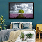 Lavender Field Crossroads with Lone Tree Wall Art