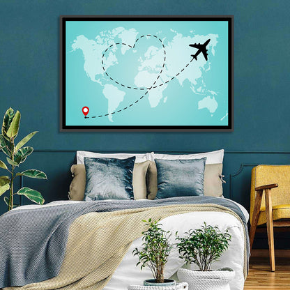 Heart Flight Map Wall Art