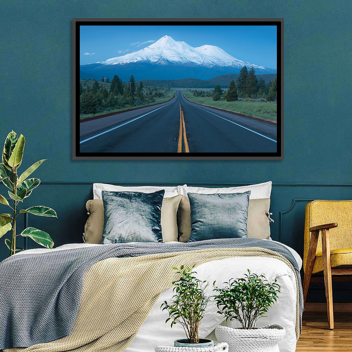 Road to Mount Shasta Wall Art in a room, landscape