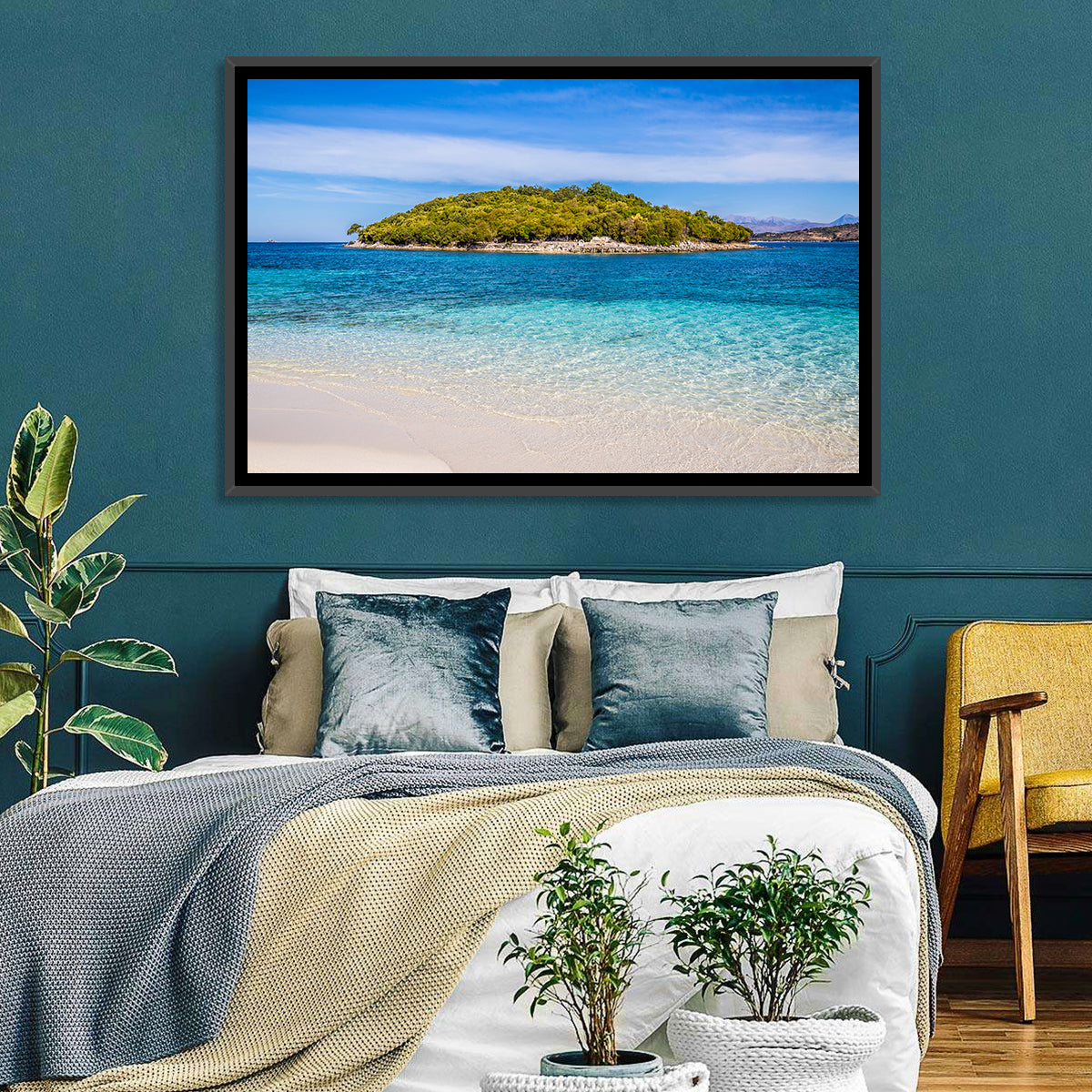 Butrint Turquoise Island Beach Wall Art