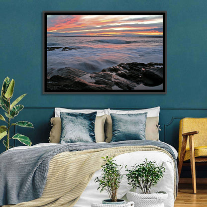 Rocky Coast Sunset Wall Art