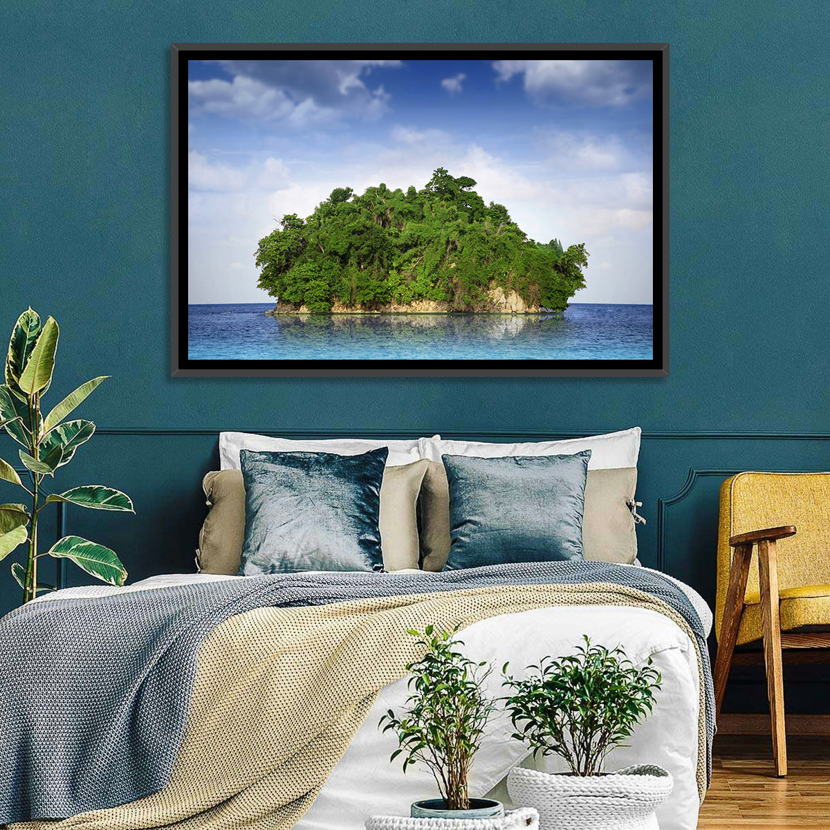 Tranquil Tropical Island Reflection Wall Art