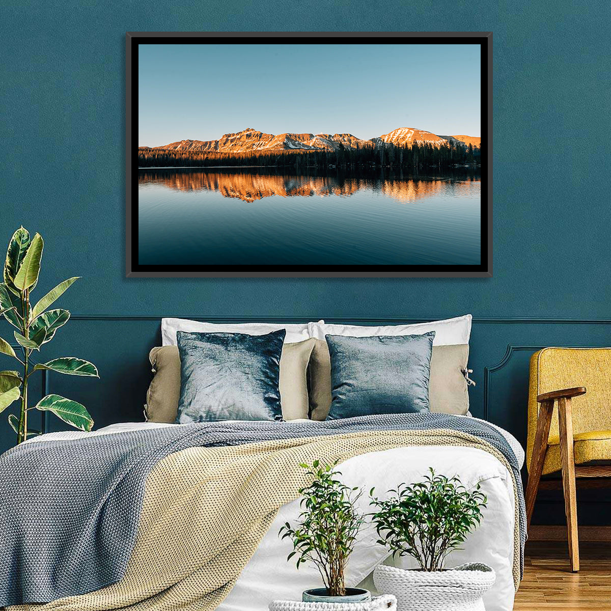 Mirror Lake Reflection, Uinta Mountains Wall Art in a room, landscape