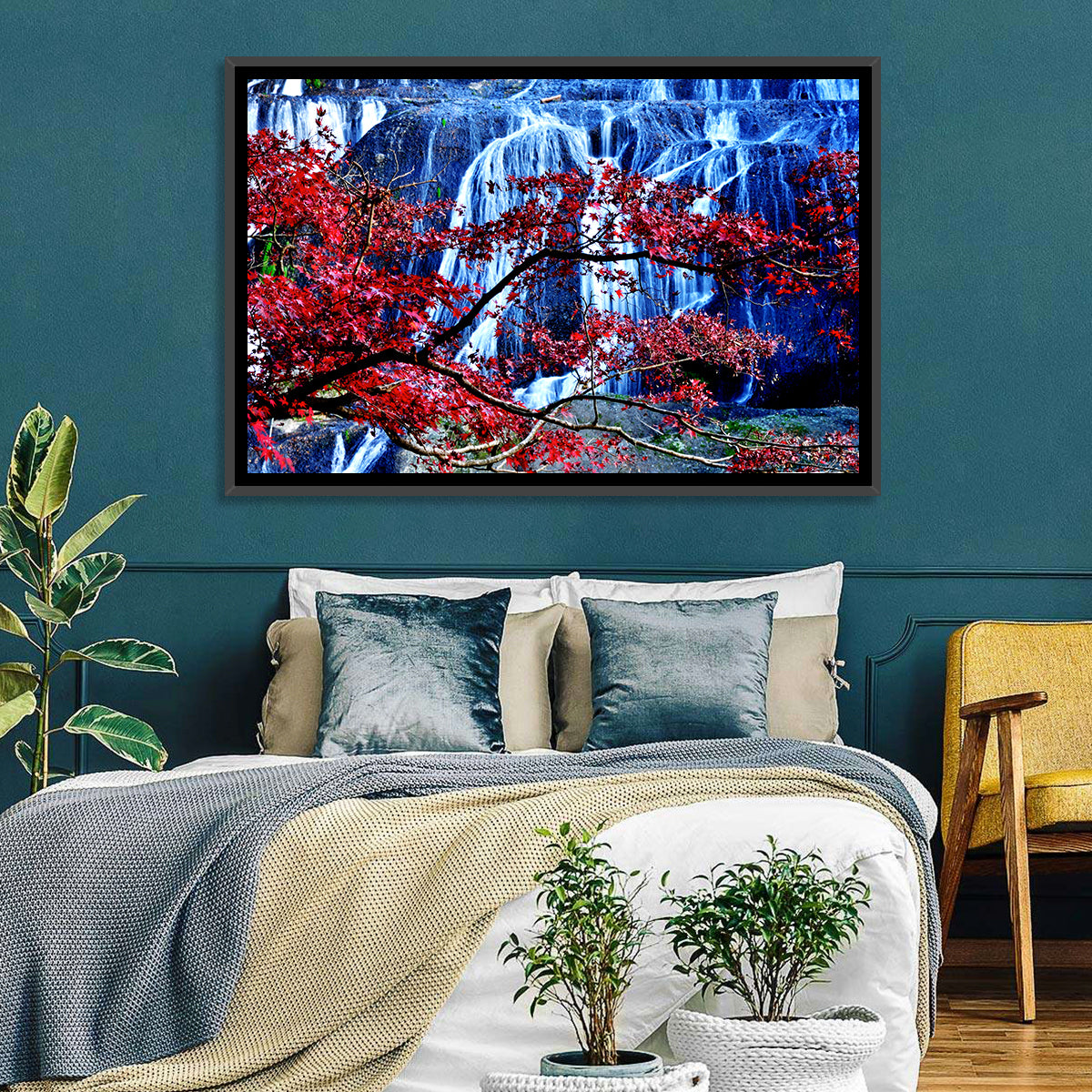 Fukuroda Waterfall Wall Art in a room, landscape
