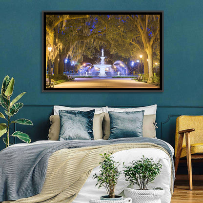 Forsyth Park Fountain at Night Wall Art